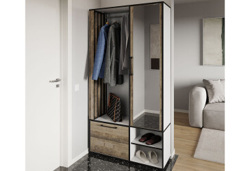 Фото Прихожая Moreli KO-0003 Корнелия белый / дуб гранж песочный