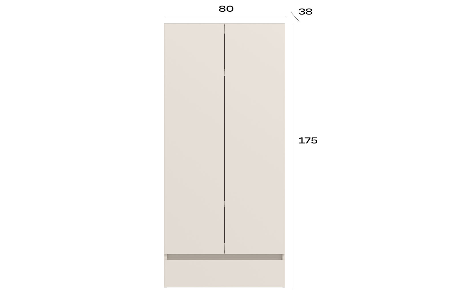 Фото 3 - Пенал-надставка Гербор Ансі REG2D1S зі штангою та полицями 80 см, дуб травіата / кашемір