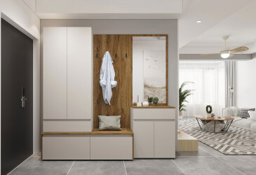 Фото Прихожая Gerbor холдинг Анси 220 см, дуб травиата / кашемир