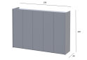 Image 5 - Тумба для взуття Doros Кассель з 5 дверцятами 159 см, Сірий