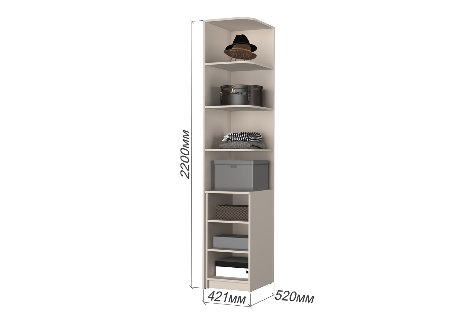 Фото 13 - Угловое окончание Мебель Стар Оскар R2 с тумбой фасад ДСП, 42 см