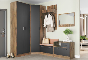 Фото Комплект в прихожую І Киевский стандарт МВ Дуб ливорно / антрацит