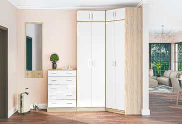 Фото Комплект в прихожую VI Киевский стандарт МВ дуб сонома / нимфея альба