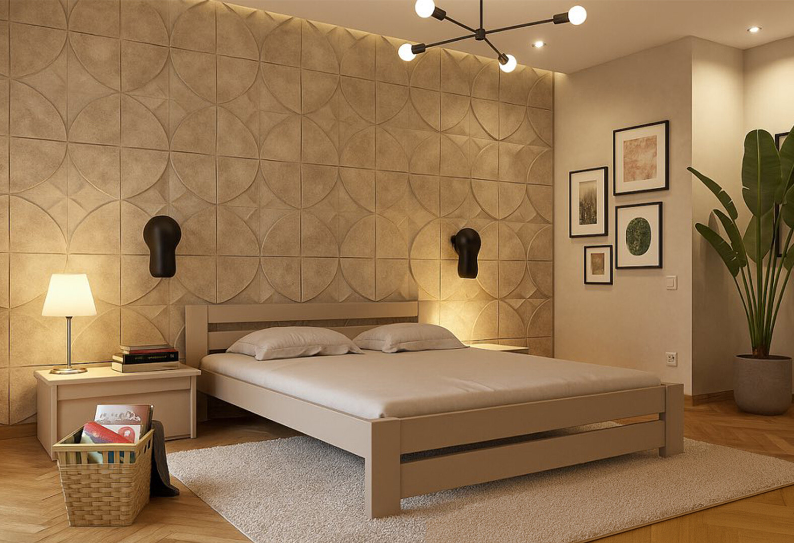 Фото 2 - Ліжко Arbor Drev Симфонія 160х190, бук, кашемір