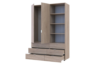 Фото Шкаф для одежды 2 ДСП с пеналом 137.5х49.5х203.4 Дуб сонома