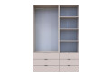 Фото 5 - Шкаф Doros Гелар 2 ДСП 2-дверная с ящиками и пеналом с открытыми полками 137.5 см Кашемир