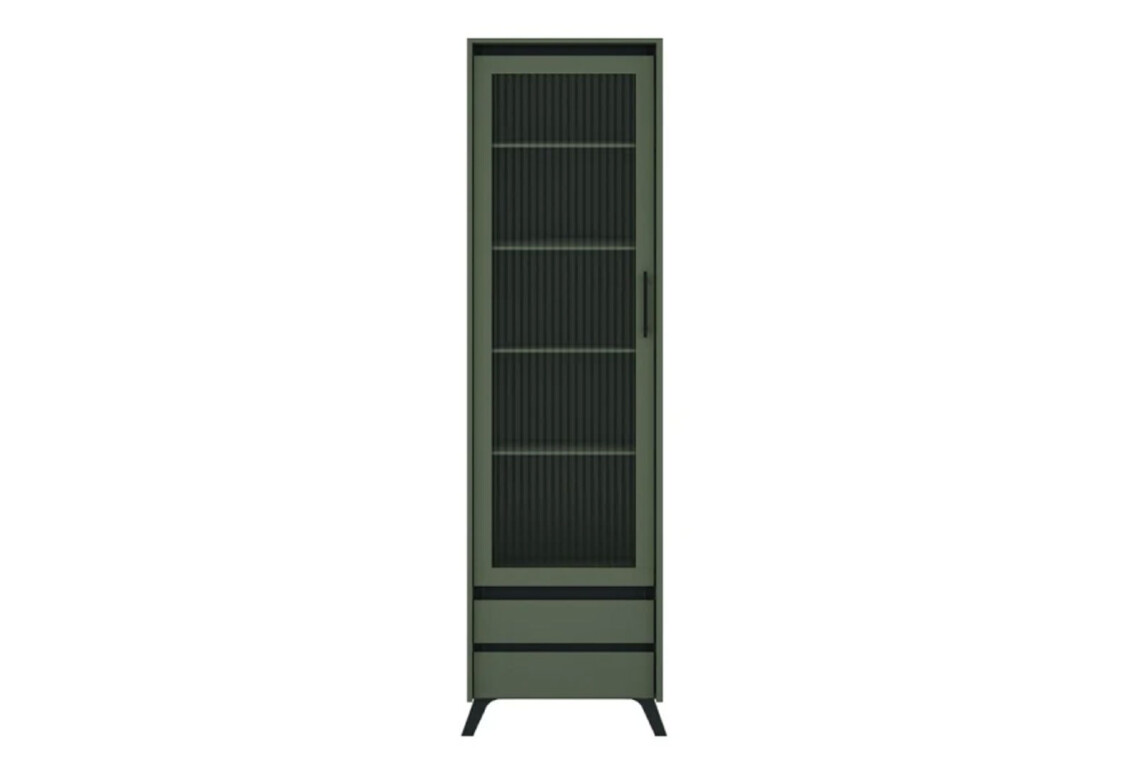 Фото Витрина ВМК Лаундж / Lounge REG1W2S 62 см, зелёный дымчатый / черный