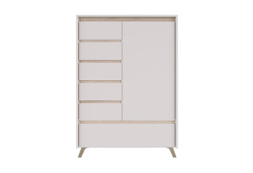 Фото Комод ВМК Лаундж / Lounge REG1D5S1K 95 см, кашемир / дуб сонома