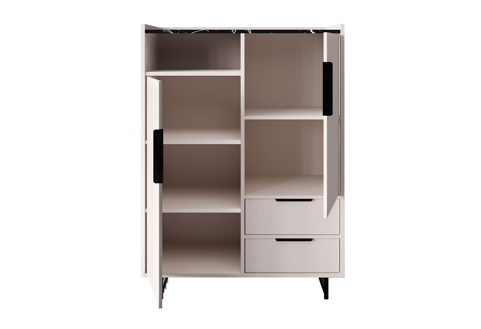 Фото 2 - Комод ВМК Фреско KOM2D2So 85 см, кашемір / темний мармур