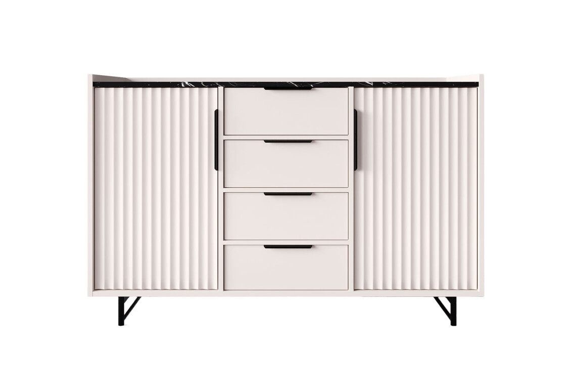 Фото Комод ВМК Фреско KOM2D4S 145 см, кашемир / тёмный мрамор