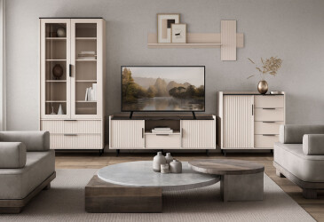 Фото Гостиная ВМК Фреско 348 см, кашемир / тёмный мрамор