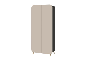 Фото Шкаф Киевский стандарт Руна 2-дверный 90 см антрацит / светлый какао софт