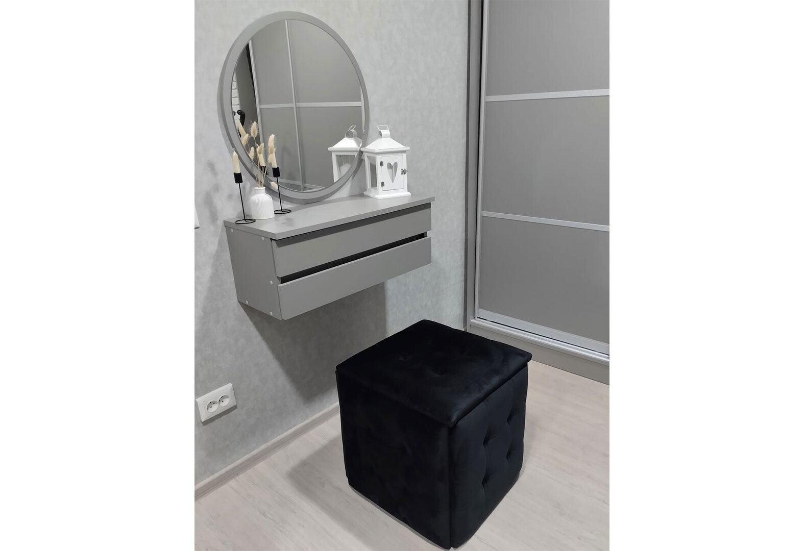 Фото 2 - Пуф-трансформер Kredens furniture 5в1 50x50 см, Чорний метал / Чорний