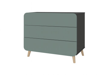 Фото Комод Київський стандарт Руна з 3 шухлядами 90 см антрацит / лагуна софт