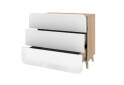Фото 2 - Комод Киевский стандарт Руна с 3 ящиками 90 см дуб рая / белый софт