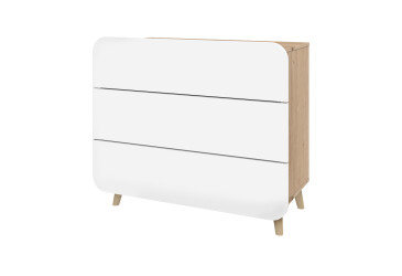 Фото Комод Київський стандарт Руна з 3 шухлядами 90 см дуб рая / білий софт