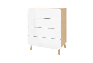 Фото Комод Київський стандарт Руна з 4 шухлядами 66 см дуб рая / білий софт