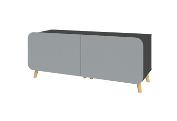 Фото Тумба под ТВ Киевский стандарт Руна 2-дверная 126 см антрацит / серый софт