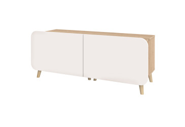 Фото Тумба під ТВ Київський стандарт Руна 2-дверна 126 см дуб рая / білий софт