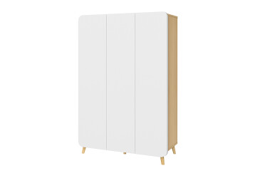 Фото Шкаф Киевский стандарт Руна 3-дверный 126.5 см дуб рая / белый софт