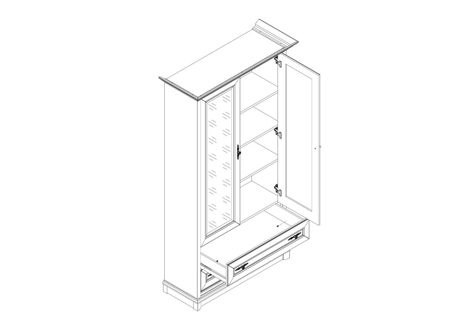 Фото 4 - Вітрина 2d/2s кашемір Соната Нью Гербор