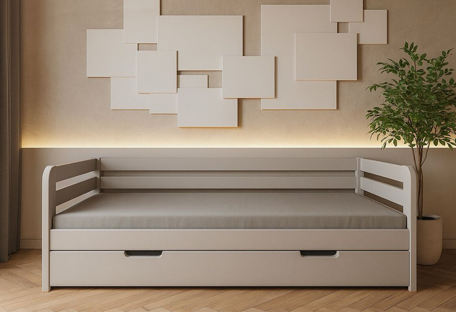 Фото 2 - Кровать Arbor Drev Немо 90х190, сосна, кашемир