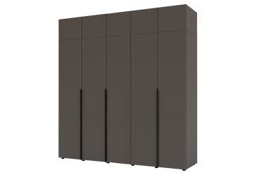 Image Шкаф Garant Соло 5D с антресолями, штангой и полками 222 см, графит