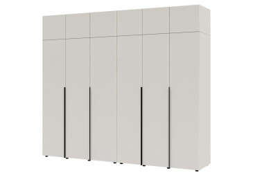 Фото Шкаф Garant Соло 6D с антресолями, штангой и полками 264 см, нимфея альба