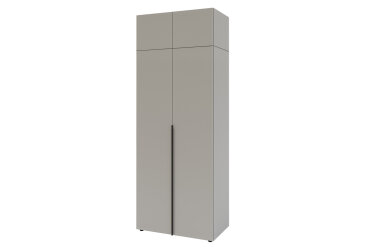 Image Шкаф Garant Соло 2D с антресолью, штангой и полками 90 см, серая мышка