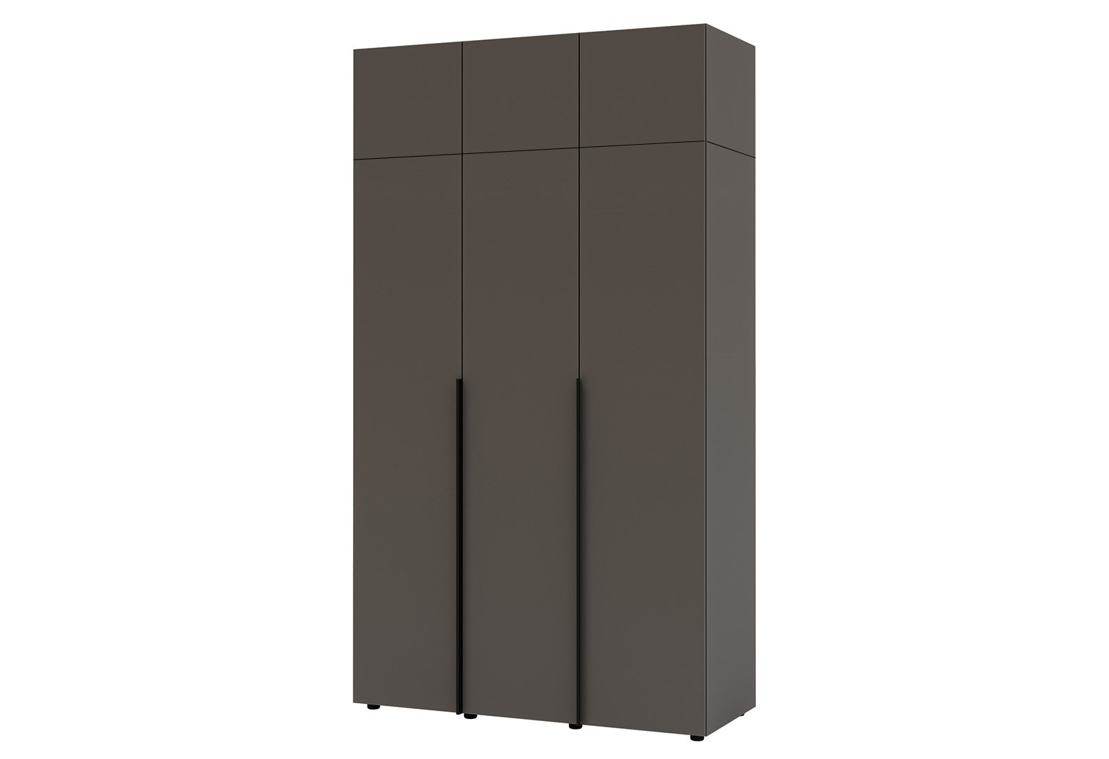 Фото 2 - Шафа Garant Соло 3D з антресоллю, полицями і штангою 132 см, графіт