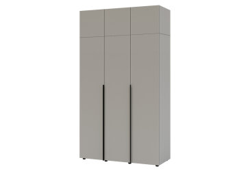 Image Шкаф Garant Соло 3D с антресолью, полками и штангой 132 см, серая мышка