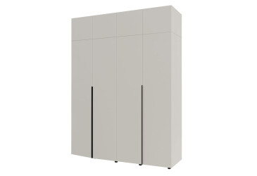 Фото Шкаф Garant Соло 4D с антресолью, штангой и полками побокам 176 см, нимфея альба