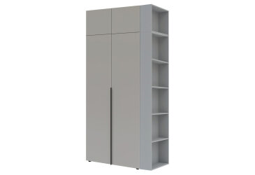 Image Шкаф Garant Соло 2D с закрытой консолью и антресолями 110 см, серая мышка