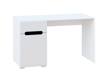 Фото Стол письменный Svit Mebliv Бьянко 128x60 см с ящиками, Белый с черной вставкой