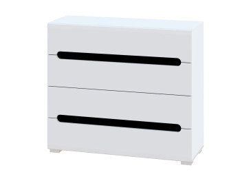 Фото Комод Svit Mebliv Бьянко с 4 ящиками 105 см Белый с черной вставкой