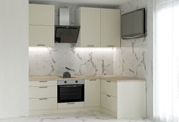 Фото Кухня МироМарк Винтаж / Vintage 220х140 см полумат слоновая кость RAL 1013