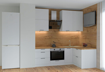 Фото Кухня МироМарк Винтаж / Vintage 220х140 см полумат белый RAL 9003