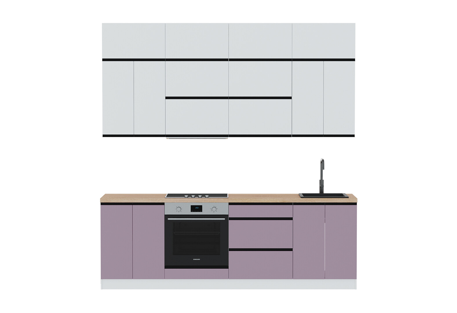 Фото 3 - Кухня Вип-мастер Прайм Люкс / Prime Luxe 240 см, белый мат / меланж