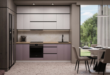 Фото Кухня Вип-мастер Прайм Люкс / Prime Luxe 240 см, белый мат / меланж