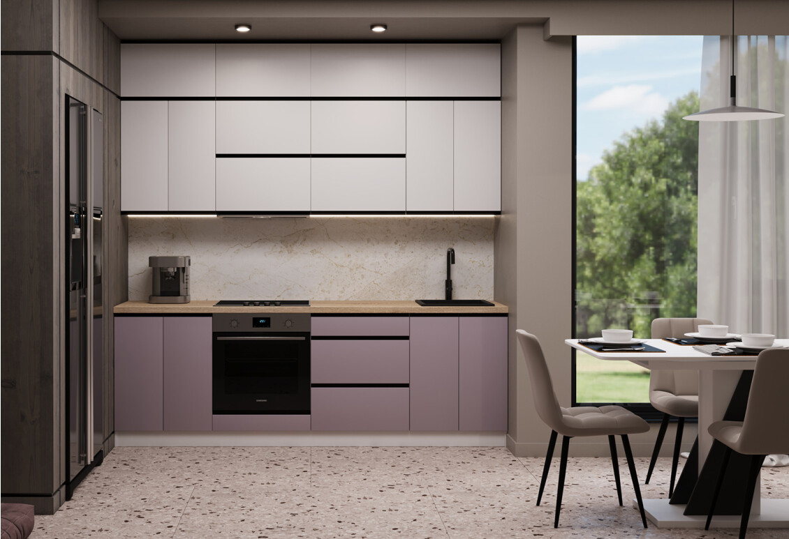 Фото Кухня Вип-мастер Прайм Люкс / Prime Luxe 240 см, белый мат / меланж