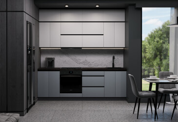 Фото Кухня Вип-мастер Прайм Люкс / Prime Luxe 240 см, белый / серый