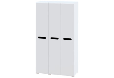 Фото Шафа Світ Меблів Бянко 3-дверна 120 см, Біла з чорною вставкою