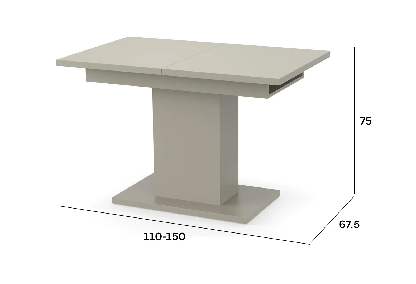 Фото 5 - Стол Неман Твист раздвижной 110/150х67.5 капучино