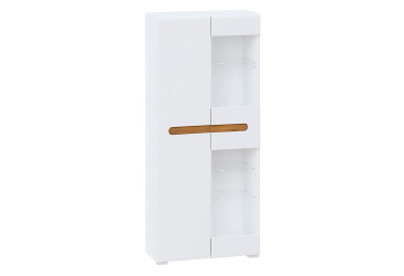 Фото Шкаф-витрина Svit Mebliv Бьянко 80 см Белый с вставкой дуб аппалачи