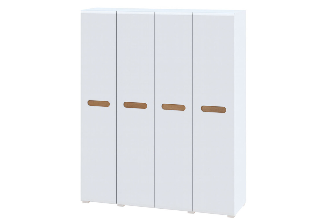 Фото Шкаф Svit Mebliv Бьянко 4-дверный 180 см, Белый с вставкой дуб аппалачи