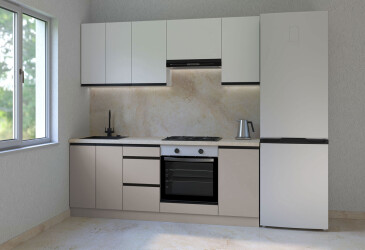 Фото Кухня Вип-мастер ГаМа / GaMa Люкс 200 см, нимфея альба / кашемир