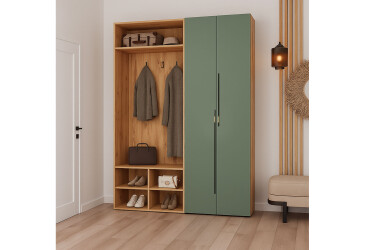 Фото Прихожая Svit Mebliv Спейс 160 см, дуб аппалачи / зелёный дымчастый