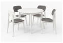 Фото 2 - Стол обеденный Марс круглый 100+40 white, раскладной + Стул Лула Софт белый 4 шт.