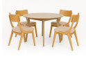 Фото 3 - Стіл обідній Марс круглий 100+40 natural, розкладний + Стілець Діран натуральний/Мустанг крем 4 шт.