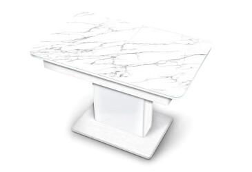 Фото Стол кухонный Jam Бостон Т раскладной, 140 / 180 см, белое дерево / бриллиант